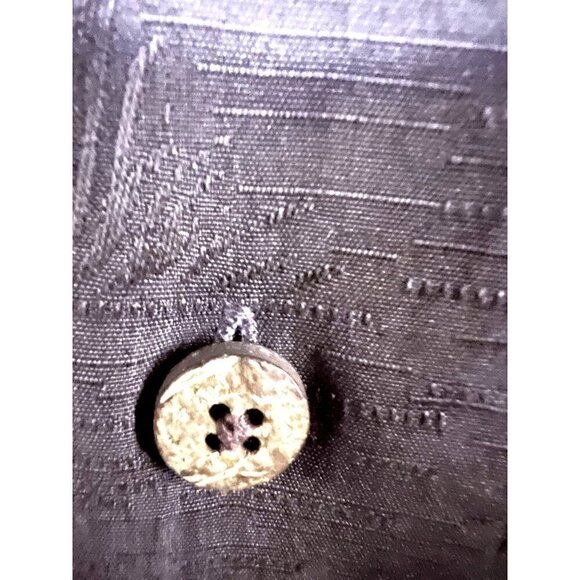 Tommy Bahama Vintage Gray Floral Embossed Silk Button Up Camp Shirt XL Pocket - Picture 9 of 11